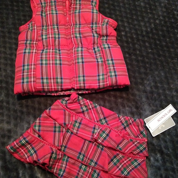 Plaid "school girl" skirt & matching vest - Picture 1 of 1